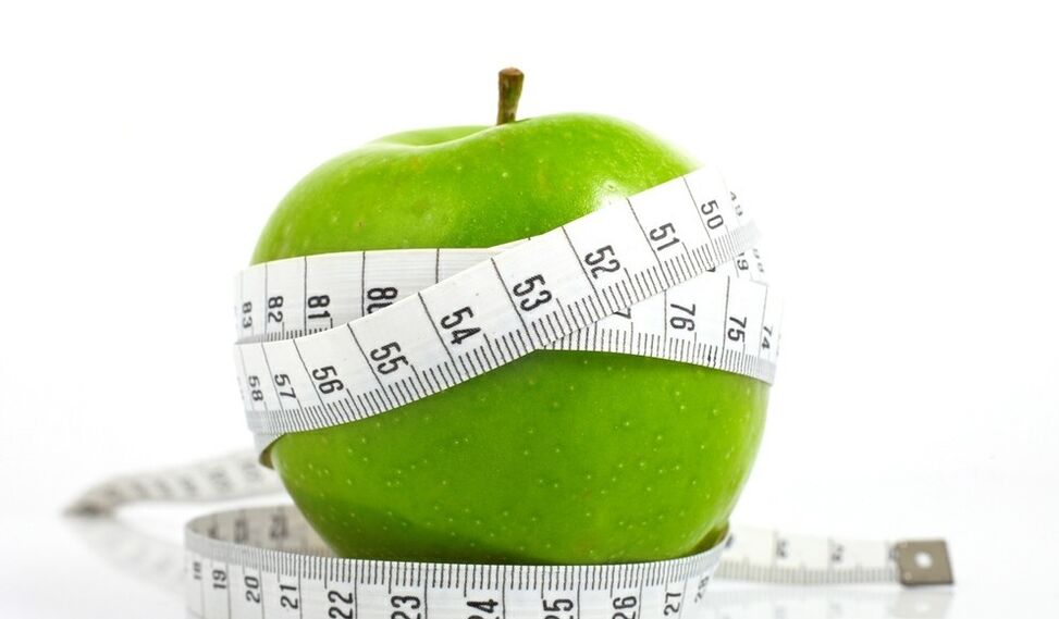 apel dibungkus dengan pita pengukur